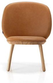 Кожено кресло в цвят кафяв коняк Naïve – EMKO
