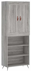 3200047 vidaXL Висок шкаф, сив сонома, 69,5x34x180 см, инженерно дърво