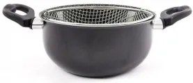 Steel Pan - Алуминиева плитка тенджера с кошница черна ф24см FRIGERELLA STONE (17079)