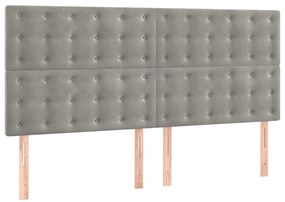 3116826 vidaXL Горни табли за легло, 4 бр, светлосиви,90x5x78/88 см кадифе