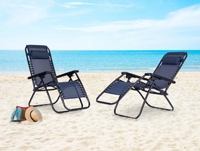 Шезлонг тъмно синьо