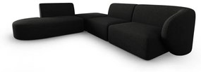 Черен ъглов диван, ляв ъгъл Shane - Micadoni Home