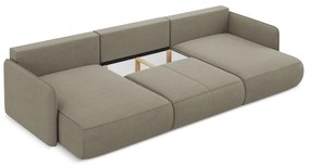 Бежов разтегателен ъглов диван с място за съхранение Nanea – Makamii
