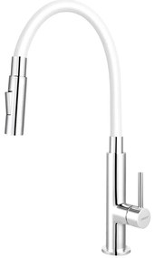 Novaservis - Кран за мивка с гъвкаво рамо лъскав хром/бял