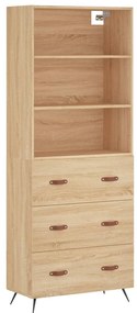 3189352 vidaXL Висок шкаф, дъб сонома, 69,5x34x180 см, инженерно дърво