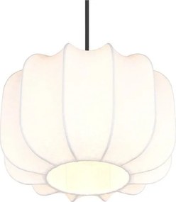 Бяло метално висящо осветително тяло с текстилен абажур ø 25 cm Madleine – Reality