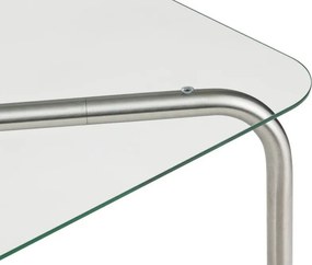 Масичка за кафе със стъклен плот в сребрист цвят 60x80 cm Uku – noo.ma