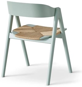 Светлозелен трапезен стол от букова дървесина с ратанова седалка Findahl от Hammel Mette - Hammel Furniture