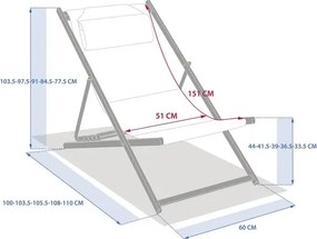 Шезлонг Hesperide Lunivia, Алуминий и Тексалин - Клей