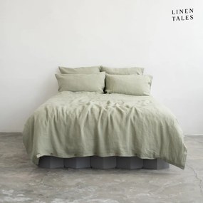 Светлозелен ленен чаршаф за двойно легло 200x220 cm - Linen Tales