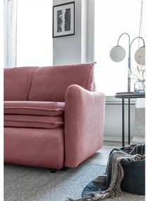 Розов кадифен разтегателен диван Tender Eddie - Miuform