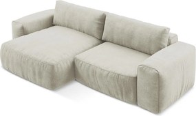 Бежов шенилов сгъваем ъглов диван (ляв ъгъл) Kuki – Makamii