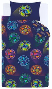 Синьо двойно детско спално бельо 200x200 cm Bright Football – Catherine Lansfield