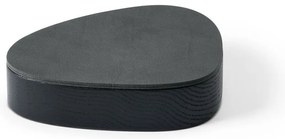 Дървена декоративна кутия за съхранение от еко кожа с капак в черен и антрацитен цвят 14x12,5x3,5 cm Curve Nupo – LIND DNA