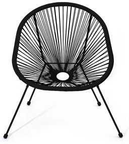 Черен градински фотьойл от изкуствен ратан Нов Avocado - Bonami Selection