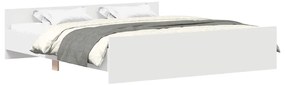 3203761 vidaXL Рамка за легло с горна и долна табла, бяла, 160x200 см