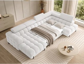 Кремав разтегателен ъглов диван от букле (десен ъгъл U форма) Feraria – ELTAP