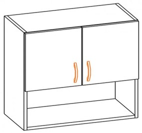 Горен двоен шкаф с ниша Alina 60B-E20, елша