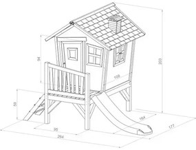 Детска къща AXI Robin с пързалка - бяла
