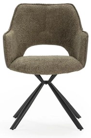 Зелени тапицирани трапезни столове в комплект с подлакътници 2 бр. Mariel – Marckeric