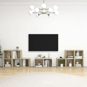 3080063 vidaXL Комплект ТВ шкафове от 8 части, дъб сонома, инженерно дърво