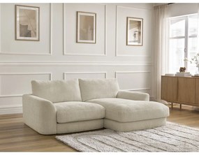 Бежов шенилов ъглов диван (десен ъгъл) Leonore – Bobochic Paris