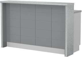 Островна кухненска пейка Hudson-Length: 160 cm.-Gray-Chromix Silver