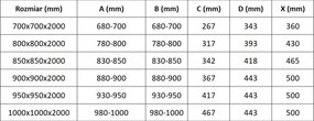 Mexen Exo квадратна плъзгаща се душ кабина 90 x 90 см, прозрачна, черна - 8111-090-090-70-00