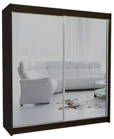 Шкаф с плъзгащи врати и огледало ROBERTA, 200x216x61, венге
