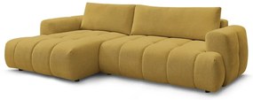 Сгъваем/с място за съхранение ъглов диван в цвят горчица (ляв ъгъл) Fuji – Bobochic Paris