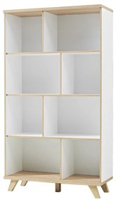 Бяла етажерка за книги в дъбов декор 96x171 cm Oslo - Germania