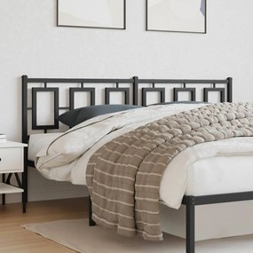 374277 vidaXL Метална резервна табла за легло, черна, 180 см