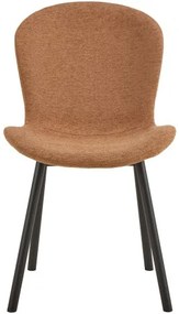 ФИОРА Теракота (тъкан Апиа 272) / черни крака – МОДЕРЕН ТАПИЦИРАН С ЧЕНИЛ СТОЛ ЗА ДНЕВНА/ТРАПЕЗАРИЯ