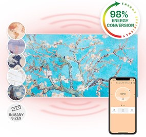 Klarstein Wonderwall Air Art Smart, инфрачервен нагревател, 120 х 60 см, 700 W, приложение, бадемов цвят