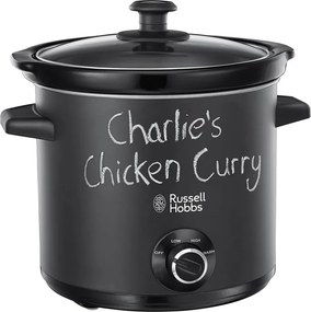 Втора ръка: Уред за бавно готвене Slow cooker Russell Hobbs 24180-56 Chalkboard, 3.5 литра, Керамичен съд, 3 програми, Черен