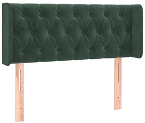 3119149 vidaXL Горна табла за легло, тъмнозелена, 103x16x78/88 см, кадифе