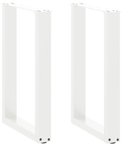 4013177 vidaXL Крака за трапезарна маса, U-образни, 2 бр., бели, 50 x (72-73) см, стомана