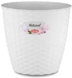 Stefanplast - Кръгла кашпа Natural Line 24 см - бяла