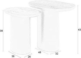 Странични масички в комплект 2 бр. с дъска от мангово дърво 37x56 cm Bela – White Label