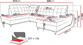 Ъглов диван Enzo plus-Anthraki-Left