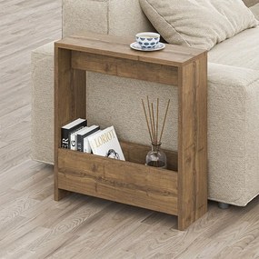 Странична масичка Simpi от меламин в светъл орехов цвят 55x20x60см.