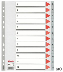 Разделители Esselte Номерирани Сив A4 12 Листи (10 броя)