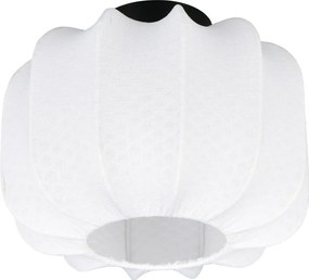 Бяло метално осветително тяло за таван с текстилен абажур ø 25 cm Madleine – Reality