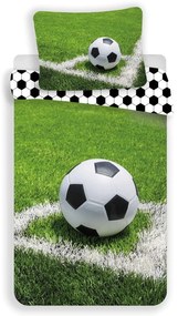 Зелено единично памучно детско спално бельо 140x200 cm Football – Jerry Fabrics