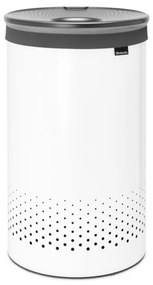 Кош за пране Brabantia 1004179, 60 л, Пластмасов капак, Пълнене без отваряне, Вентилационни отвори, Бял