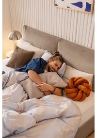 Сиво тапицирано двойно легло с място за съхранение и матрак с решетка 180x200 cm Thessa Pillow - Bonami Selection