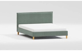 Зелено двойно тапицирано легло с включена подматрачна рамка 140x200 cm Tina – Ropez
