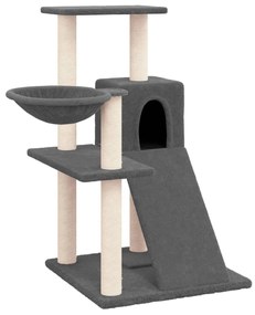 171668 vidaXL Котешко дърво със сизалени стълбове, тъмносиво, 82 см