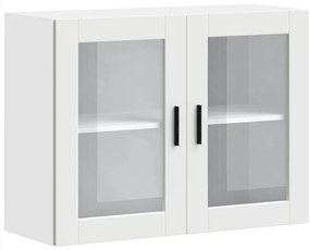854087 vidaXL Кухненски стенен шкаф със стъклена врата "Porto" бял