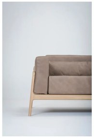 Светлокафяв диван от биволска кожа с масивна дъбова конструкция , 240 см Fawn - Gazzda